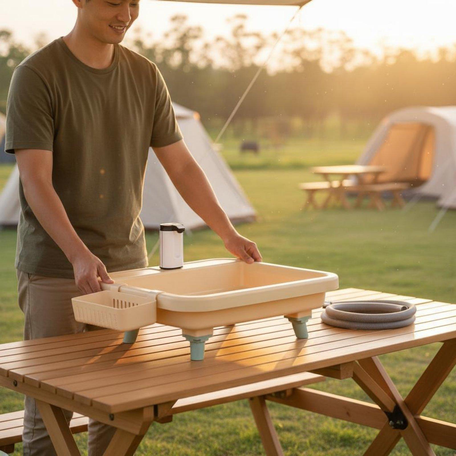 Outdoor Adventurer - Wastafel Camping Portabel dengan Keran Terintegrasi