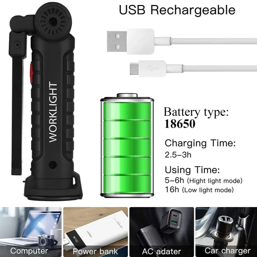 Senter LED COB Portabel Lampu  - Outdoor Adventurer ulasan dan harga